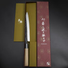 Yanagiba Blue Steel #2 Kurouchi Tsuchime Cherry Handle 200mm-[Musashi]-[Japanese-Kitchen-Knives]
