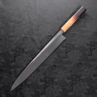 Yanagiba Blue Steel #2 Kurouchi Tsuchime Yaki Urushi Handle 300mm (11.8”)-[Musashi]-[Japanese-Kitchen-Knives]