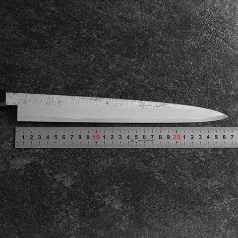 Yanagiba Blue Steel #2 Nashiji Buffalo Walnut Handle 270mm (10.6”)-[Musashi]-[Japanese-Kitchen-Knives]