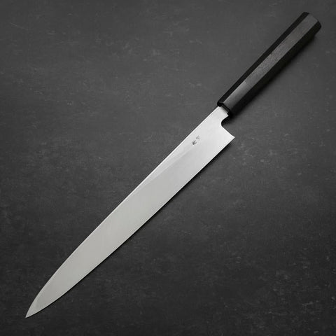 Yanagiba Blue Steel #2 Suminagashi Buffalo Ebony Handle 270mm (10.6”)-[Musashi]-[Japanese-Kitchen-Knives]