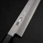 Yanagiba Blue Steel #1 Suminagashi Buffalo Ebony Handle With Sheath 330mm-[Musashi]-[Japanese-Kitchen-Knives]