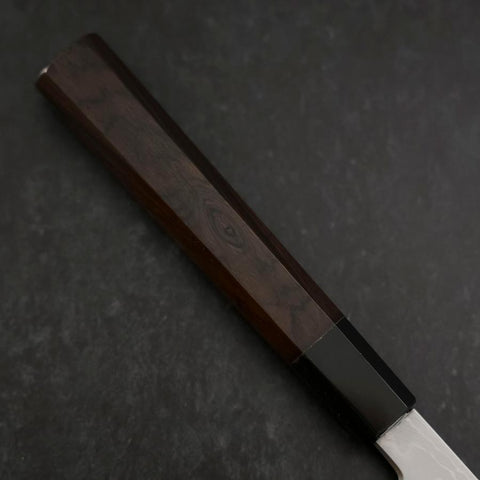 Yanagiba Blue Steel #1 Suminagashi Buffalo Ebony Handle With Sheath 330mm-[Musashi]-[Japanese-Kitchen-Knives]