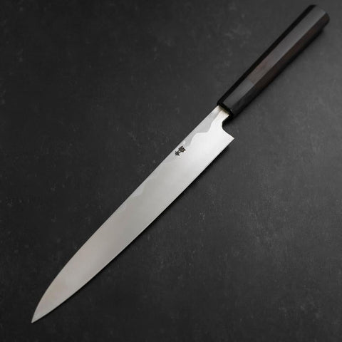 Yanagiba Blue Steel #2 Damascus Buffalo Ebony Handle 210mm-[Musashi]-[Japanese-Kitchen-Knives]