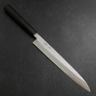 Yanagiba Blue Steel #2 Damascus Buffalo Ebony Handle 210mm-[Musashi]-[Japanese-Kitchen-Knives]