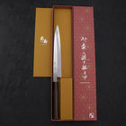Yanagiba Blue Steel #2 Damascus Shitan Handle 210mm-[Musashi]-[Japanese-Kitchen-Knives]