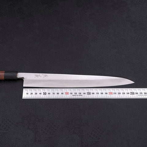 Yanagiba Blue Steel #2 Damascus Shitan Handle 270mm-[Musashi]-[Japanese-Kitchen-Knives]