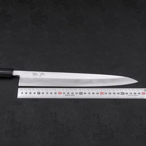 Yanagiba Blue Steel #2 Damascus Shitan Handle 300mm-[Musashi]-[Japanese-Kitchen-Knives]