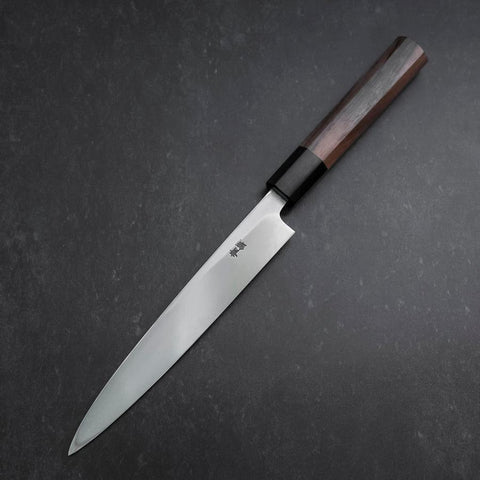 Yanagiba Blue Steel #2 Kasumi Walnut Handle 165mm-[Musashi]-[Japanese-Kitchen-Knives]