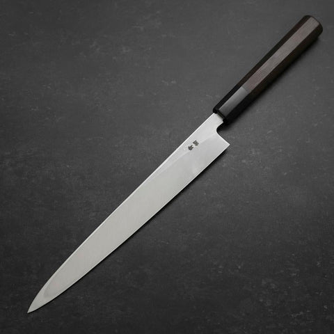 Yanagiba Blue Steel #2 Suminagashi Buffalo Ebony Handle 240mm-[Musashi]-[Japanese-Kitchen-Knives]