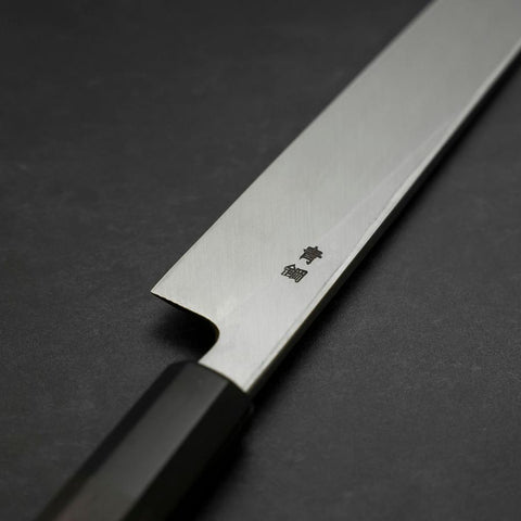 Yanagiba Blue Steel #2 Suminagashi Buffalo Ebony Handle 240mm-[Musashi]-[Japanese-Kitchen-Knives]