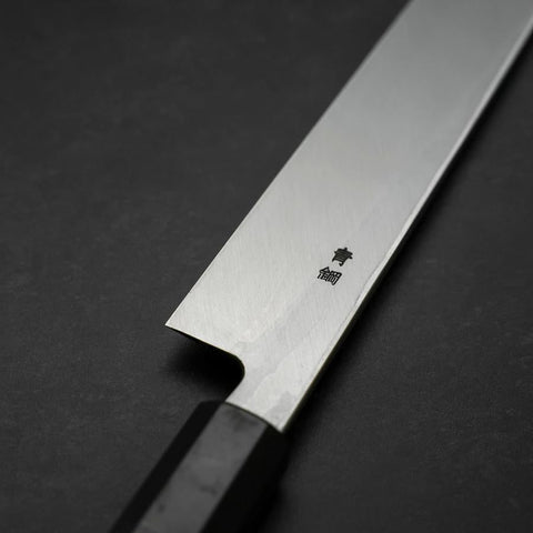 Yanagiba Blue Steel #2 Suminagashi Buffalo Ebony Handle 300mm-[Musashi]-[Japanese-Kitchen-Knives]