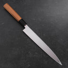 Yanagiba Left Hand AUS-10 Polished Buffalo Teak Handle 240mm-[Musashi]-[Japanese-Kitchen-Knives]