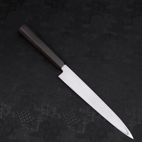 Yanagiba Left Hand AUS-10 Polished Ebony Handle 210mm-[Musashi]-[Japanese-Kitchen-Knives]