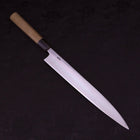 Yanagiba Left Hand White Steel #1 Buffalo Magnolia Handle 270mm (10.6”)-[Musashi]-[Japanese-Kitchen-Knives]