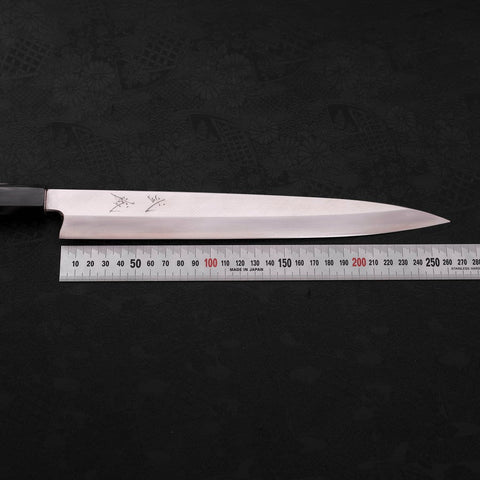 Yanagiba Silver Steel #3 Hon-Kasumi Buffalo Teak Handle 270mm-[Musashi]-[Japanese-Kitchen-Knives]