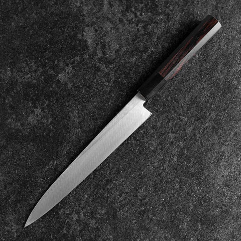 Yanagiba Silver Steel #3 Kasumi Buffalo Ebony Handle 200mm-[Musashi]-[Japanese-Kitchen-Knives]