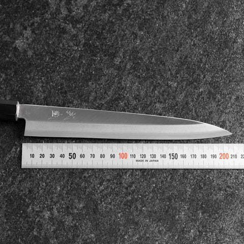 Yanagiba Silver Steel #3 Kasumi Buffalo Ebony Handle 200mm-[Musashi]-[Japanese-Kitchen-Knives]