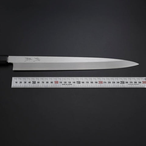 Yanagiba Silver Steel #3 Kasumi Buffalo Ebony Handle 300mm-[Musashi]-[Japanese-Kitchen-Knives]