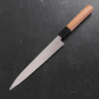 Yanagiba Silver Steel #3 Kasumi Buffalo Teak Handle 200mm-[Musashi]-[Japanese-Kitchen-Knives]
