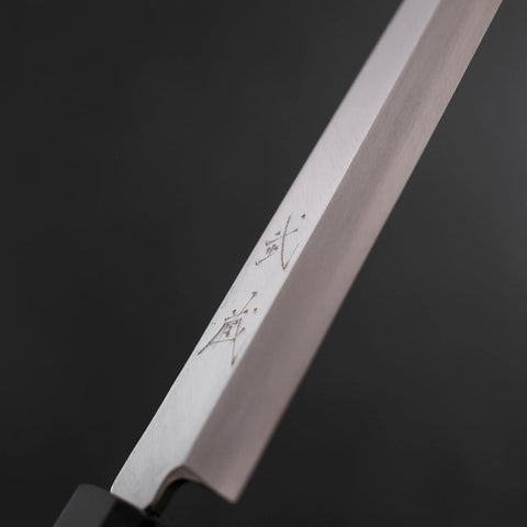Yanagiba Silver Steel #3 Kasumi Buffalo Teak Handle 200mm-[Musashi]-[Japanese-Kitchen-Knives]