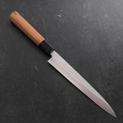Yanagiba Silver Steel #3 Kasumi Buffalo Teak Handle 200mm-[Musashi]-[Japanese-Kitchen-Knives]