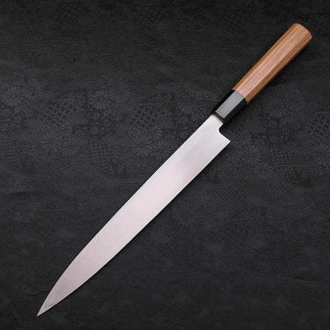 Yanagiba Silver Steel #3 Kasumi Buffalo Teak Handle 270mm-[Musashi]-[Japanese-Kitchen-Knives]