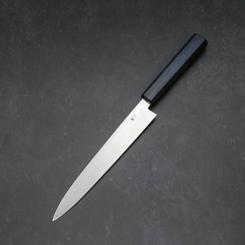 Yanagiba Silver Steel #3 Kasumi Dark Blue Urushi Handle 200mm-[Musashi]-[Japanese-Kitchen-Knives]