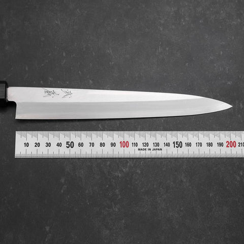 Yanagiba Silver Steel #3 Kasumi Dark Blue Urushi Handle 200mm-[Musashi]-[Japanese-Kitchen-Knives]