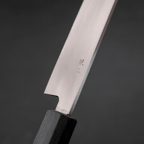 Yanagiba Silver Steel #3 Kasumi Dark Blue Urushi Handle 240mm-[Musashi]-[Japanese-Kitchen-Knives]
