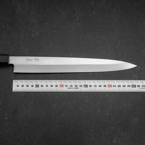 Yanagiba Silver Steel #3 Kasumi Dark Blue Urushi Handle 260mm-[Musashi]-[Japanese-Kitchen-Knives]