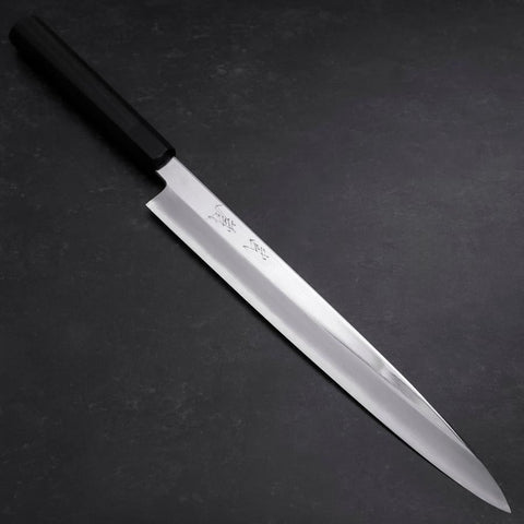 Yanagiba VG-10 Mirror Kasumi Shitan Ebony Handle 300mm (11.8”)-[Musashi]-[Japanese-Kitchen-Knives]