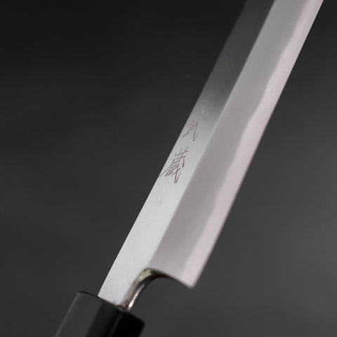 Yanagiba White Steel #2 Hon-Kasumi Buffalo Walnut Handle 270mm (10.6”)-[Musashi]-[Japanese-Kitchen-Knives]