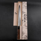 Yanagiba White Steel #2 Hon-Kasumi Buffalo Walnut Handle 270mm (10.6”)-[Musashi]-[Japanese-Kitchen-Knives]