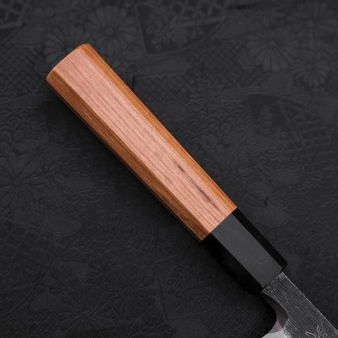 Yanagiba White Steel #2 Kurouchi Buffalo Teak Handle 225mm-[Musashi]-[Japanese-Kitchen-Knives]