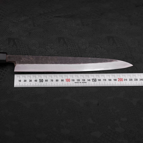 Yanagiba White Steel #2 Kurouchi Buffalo Teak Handle 225mm-[Musashi]-[Japanese-Kitchen-Knives]