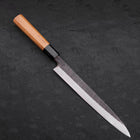 Yanagiba White Steel #2 Kurouchi Buffalo Teak Handle 225mm-[Musashi]-[Japanese-Kitchen-Knives]